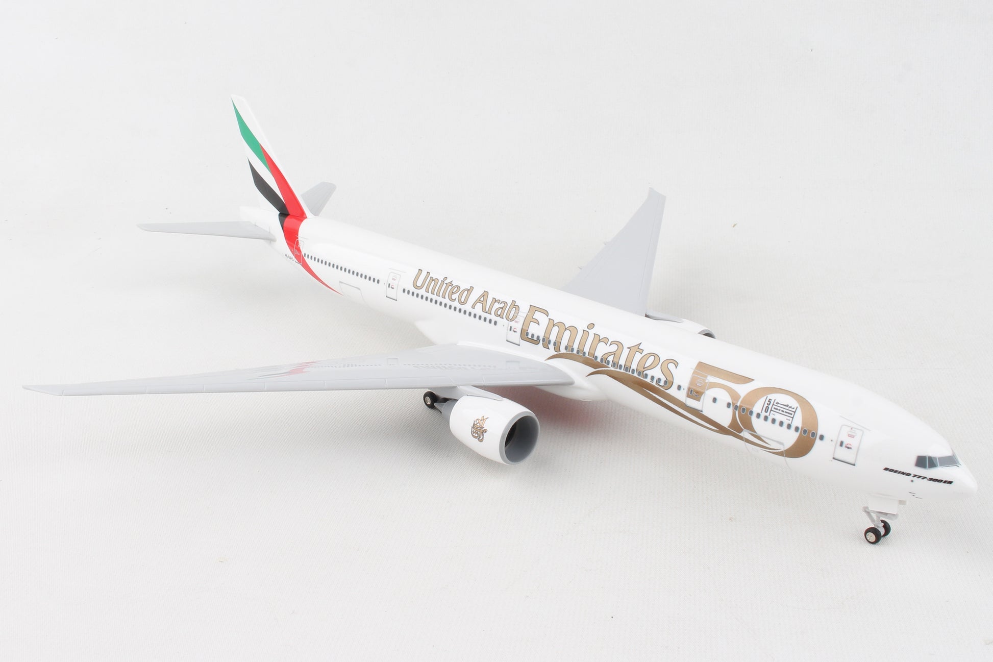 SKR1099 SKYMARKS EMIRATES 777-300ER 1/200 W/GEAR 50TH ANNIVERSARY