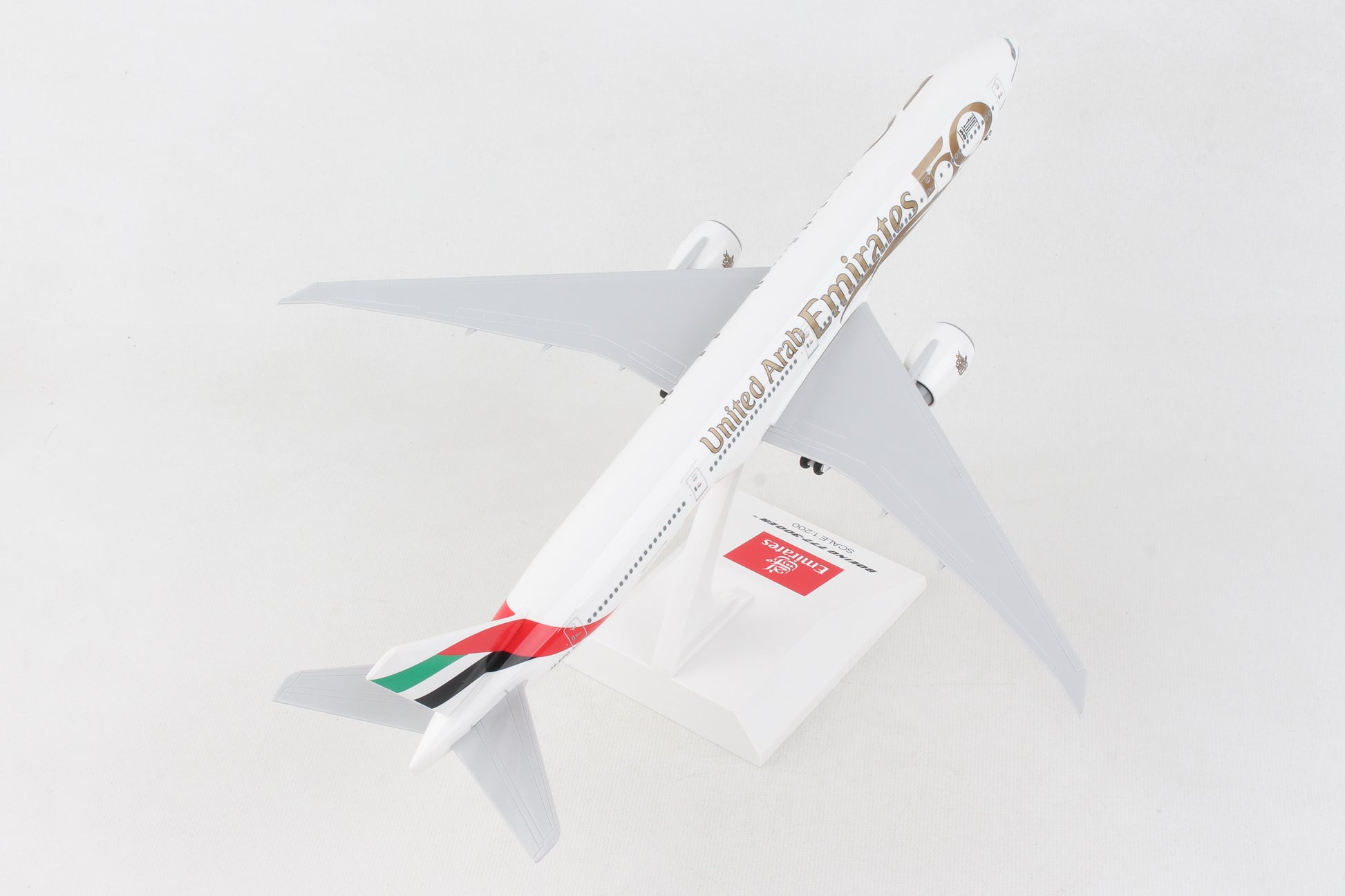 SKR1099 SKYMARKS EMIRATES 777-300ER 1/200 W/GEAR 50TH ANNIVERSARY