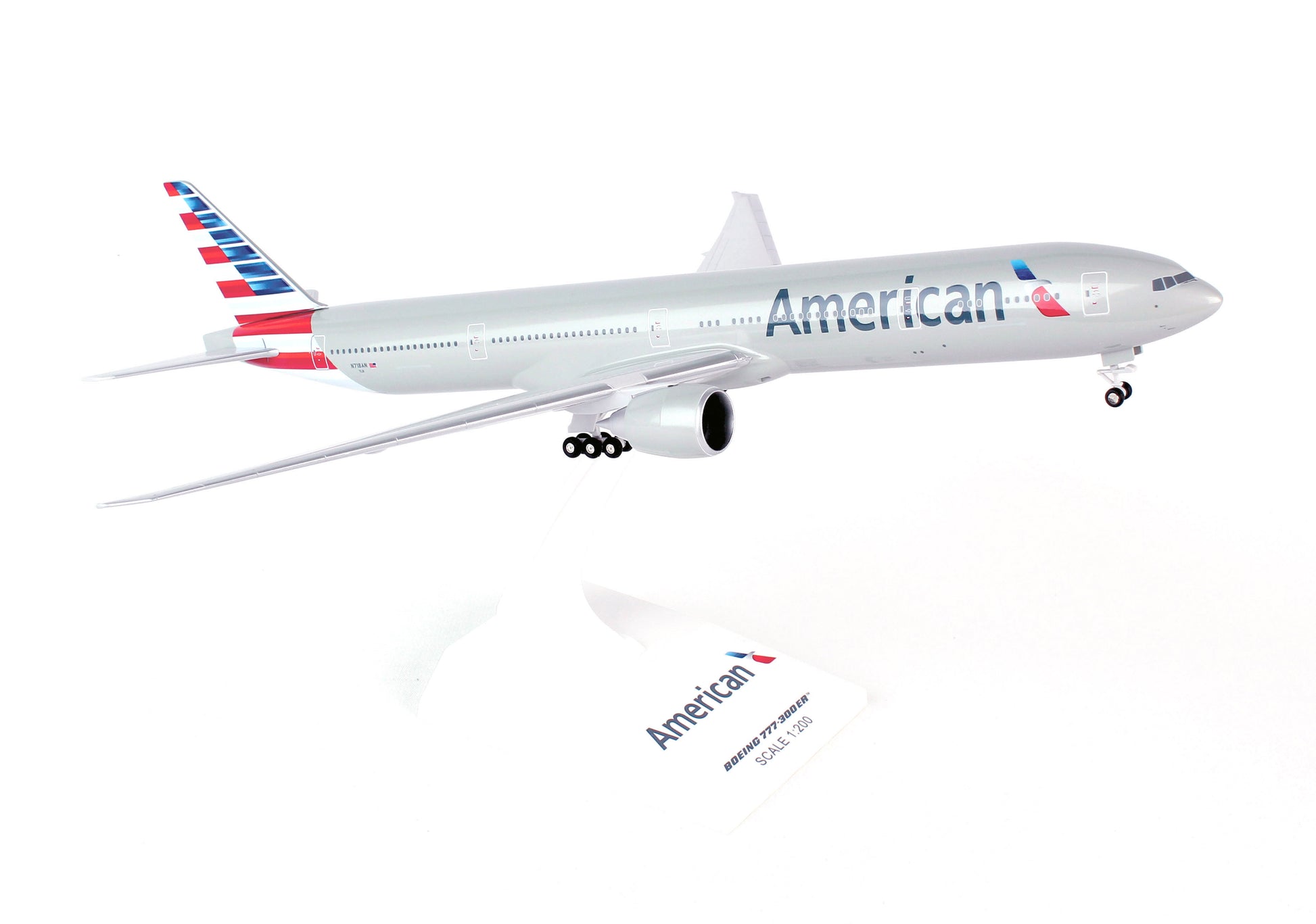 SKR715 SKYMARKS AMERICAN 777-300 1/200 W/GEAR NEW LIVERY - SkyMarks Models