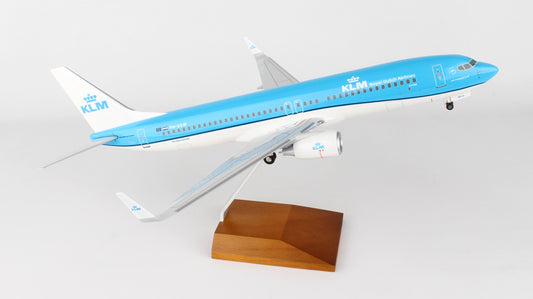 SKR8251 SKYMARKS KLM 737-800 1/100 W/WOOD STAND & GEAR NEW LIVERY - SkyMarks Models