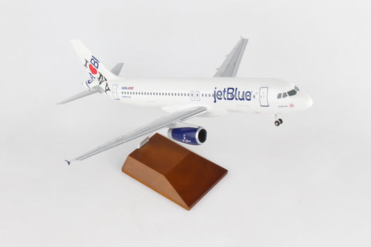 SKR8371 SKYMARKS JETBLUE A320 1/100 NY'S HOMETOWN W/WOOD STAND&GEAR - SkyMarks Models