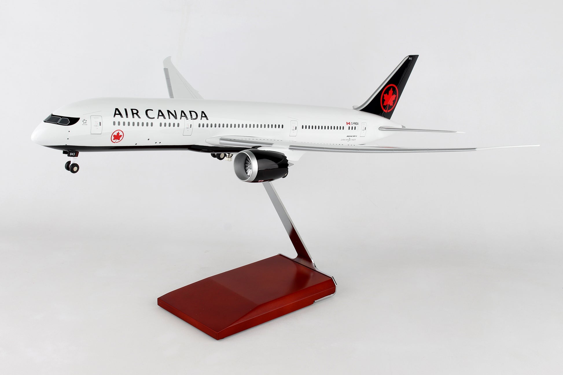 SKR9004 SKYMARKS SUPREME AIR CANADA 787-9 1/100 W/WOOD STAND & GEAR - SkyMarks Models