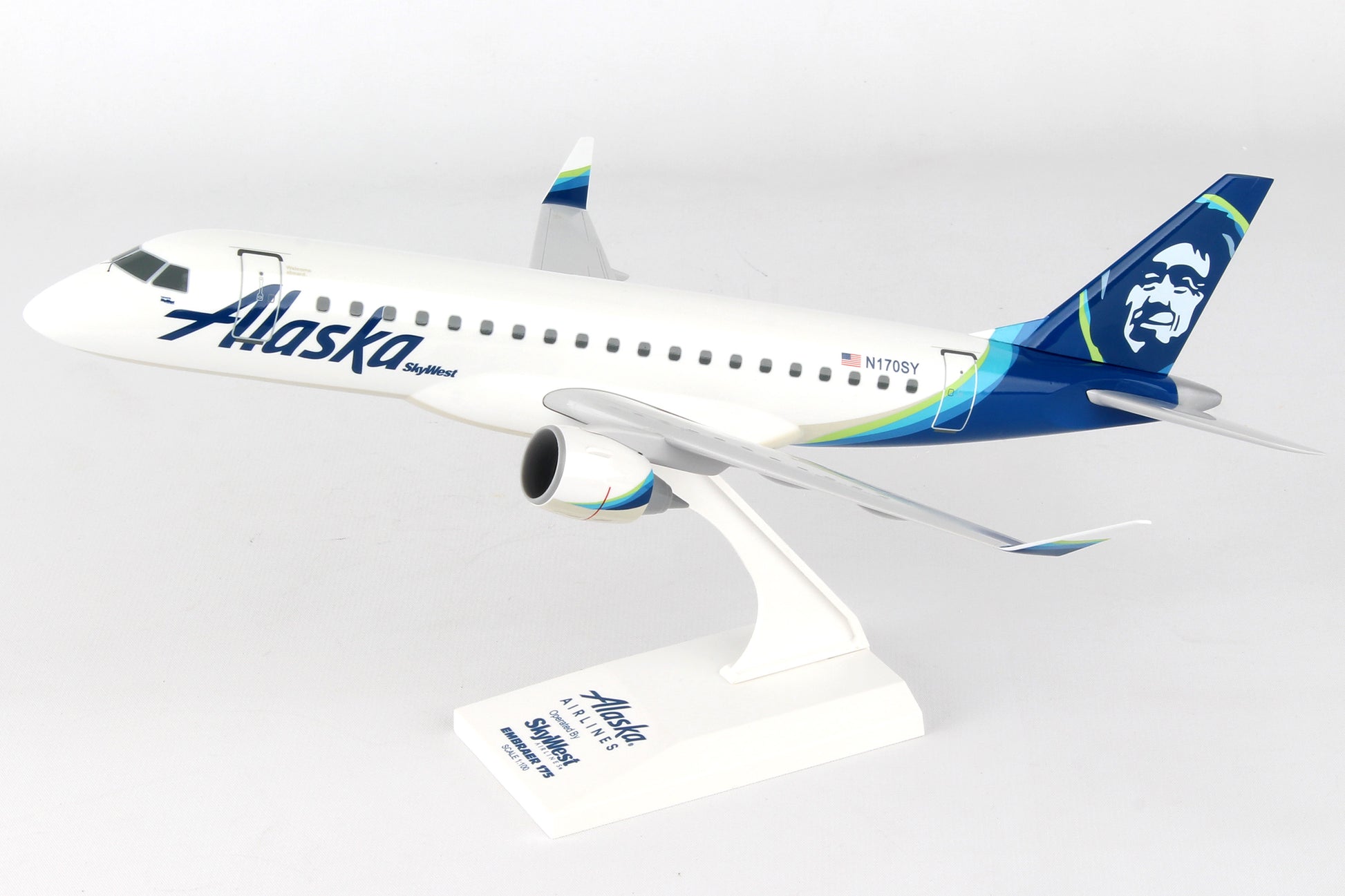 SKR904 SKYMARKS ALASKA E175 1/100 SKYWEST NEW LIVERY REG N170SY - SkyMarks Models